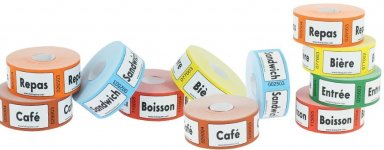 Tickets repas, boissons, sandwich, bière et café
